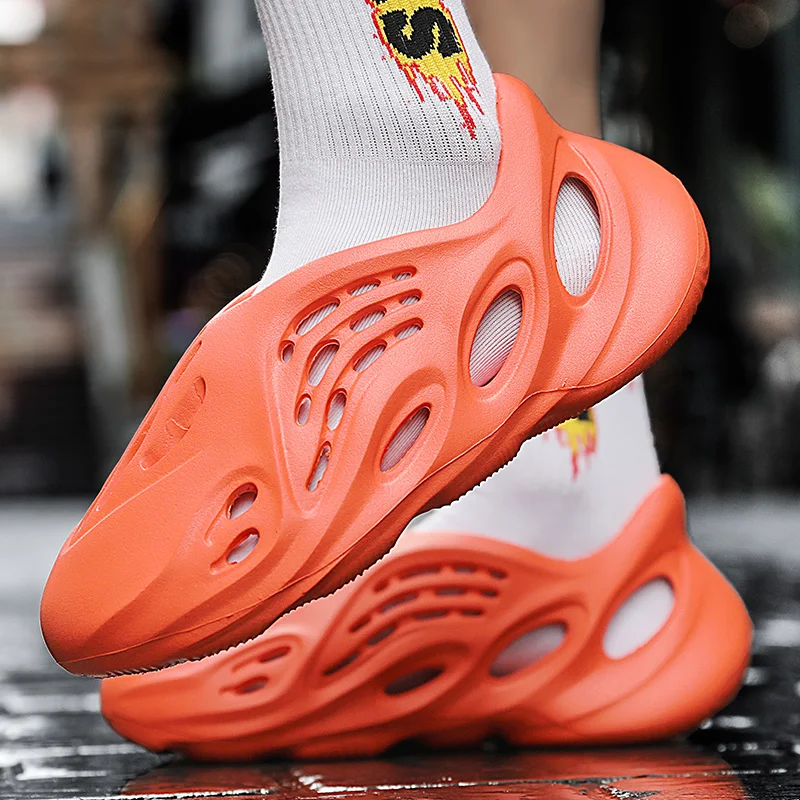 

Сандалии пляжные унисекс, модные Нескользящие Водонепроницаемые босоножки на толстой подошве, сетчатый материал, резиновая пластиковая по...