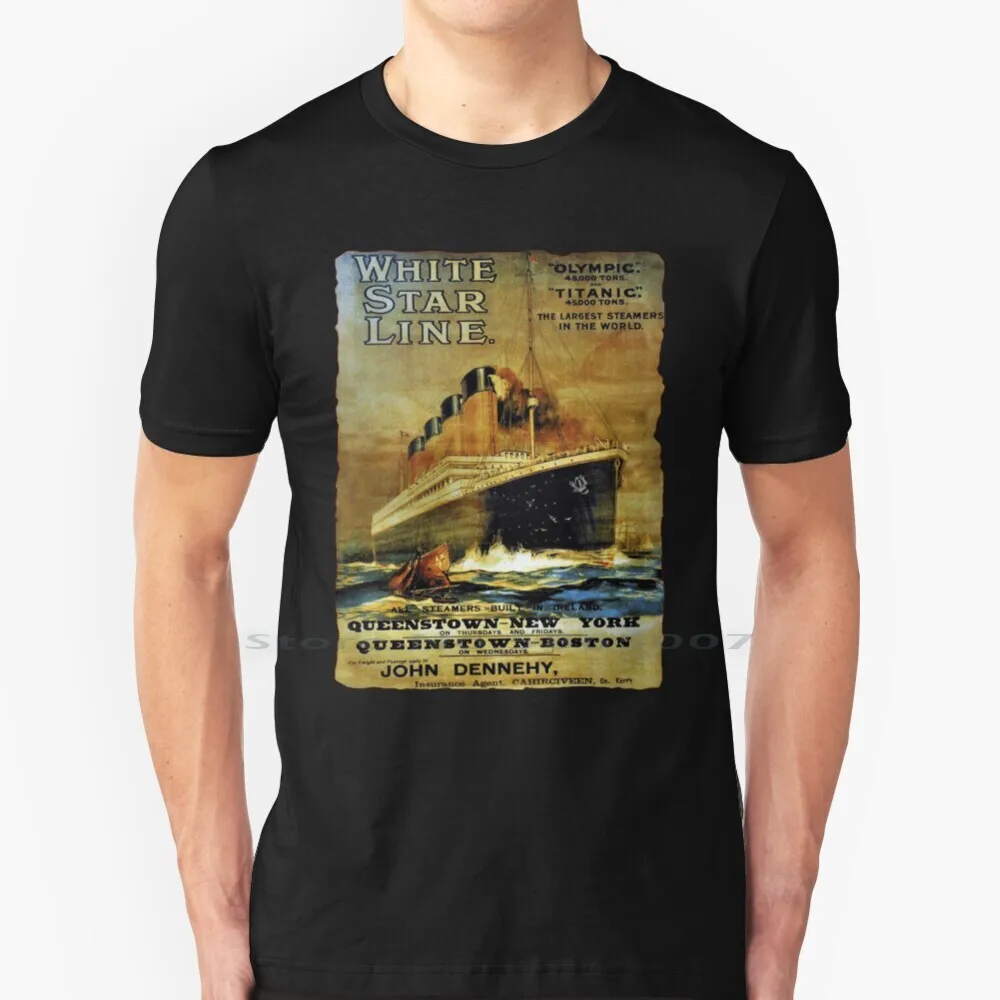 

Titanic Sailing Ship Cruise Vintage Poster T-Shirt T Shirt Cotton 6XL Titanic Sailing Sailing Ship Cruise Vintage