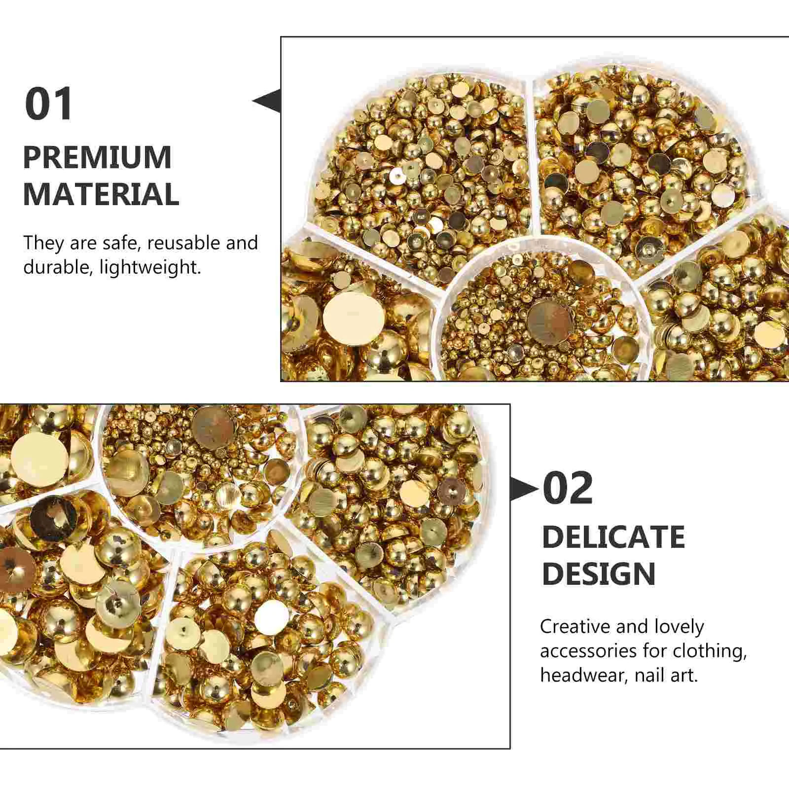 Искусственный жемчуг украшения для ногтей из смолы очаровательное полукруглое