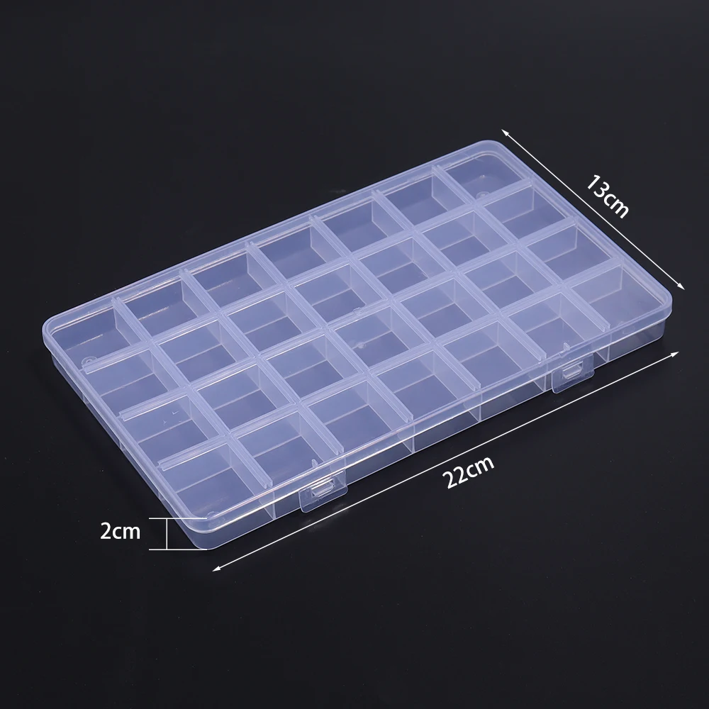 

1 Pc Plastic Jewelry Box 5-28 Compartment Slot Organizer Storage Beads Container Adjustable Jewelry Storage Box Rectangle Case