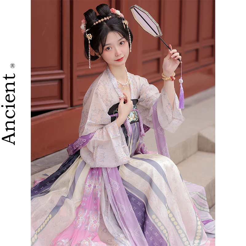

Новое модное ретро кимоно Hanfu, традиционное женское классическое кимоно для косплея, принцесса, сказочный стиль народного танца династии Та...