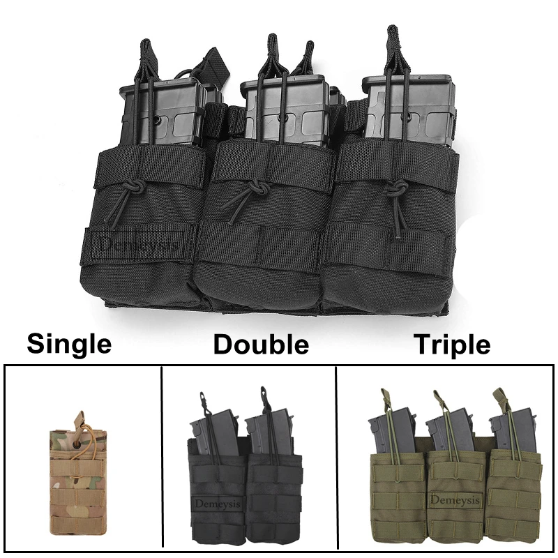 Tactical Magazine Pouch Single / Double / Triple Molle Pouches Military Army Hunting Shooting AK M4 Rifle Mag Pouch