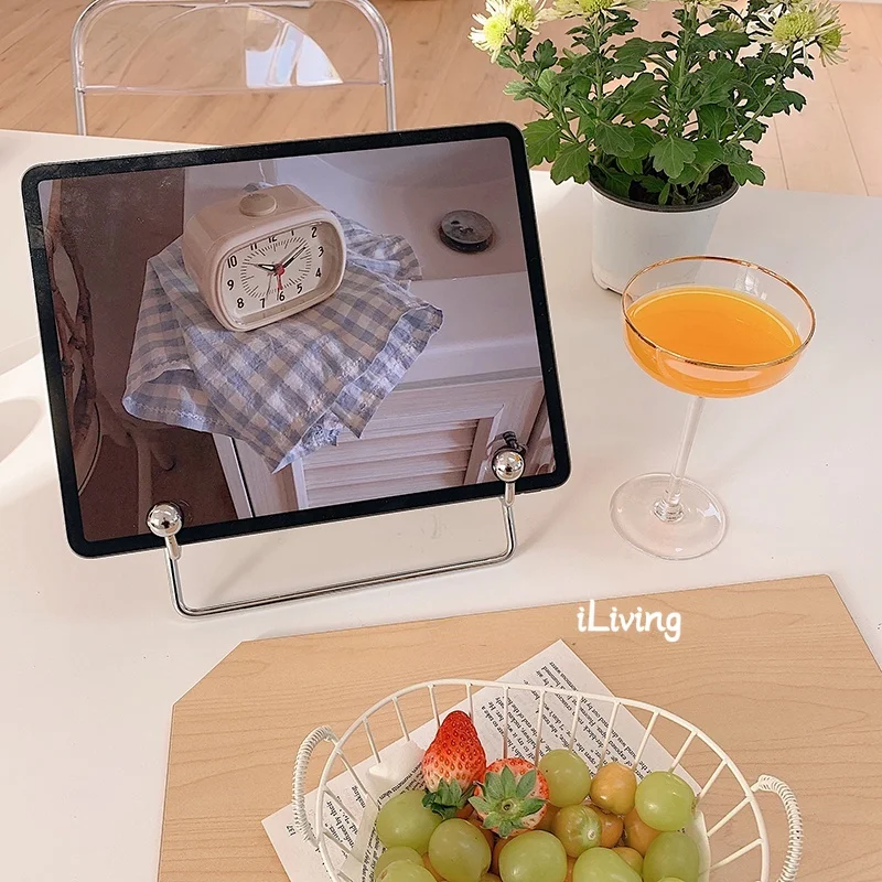 

Iliving Ins Style Metal Material Desktop Flat Rack Creative Lazy Learning Reading Bookshelf Simple Home Office Kitchen Ornaments