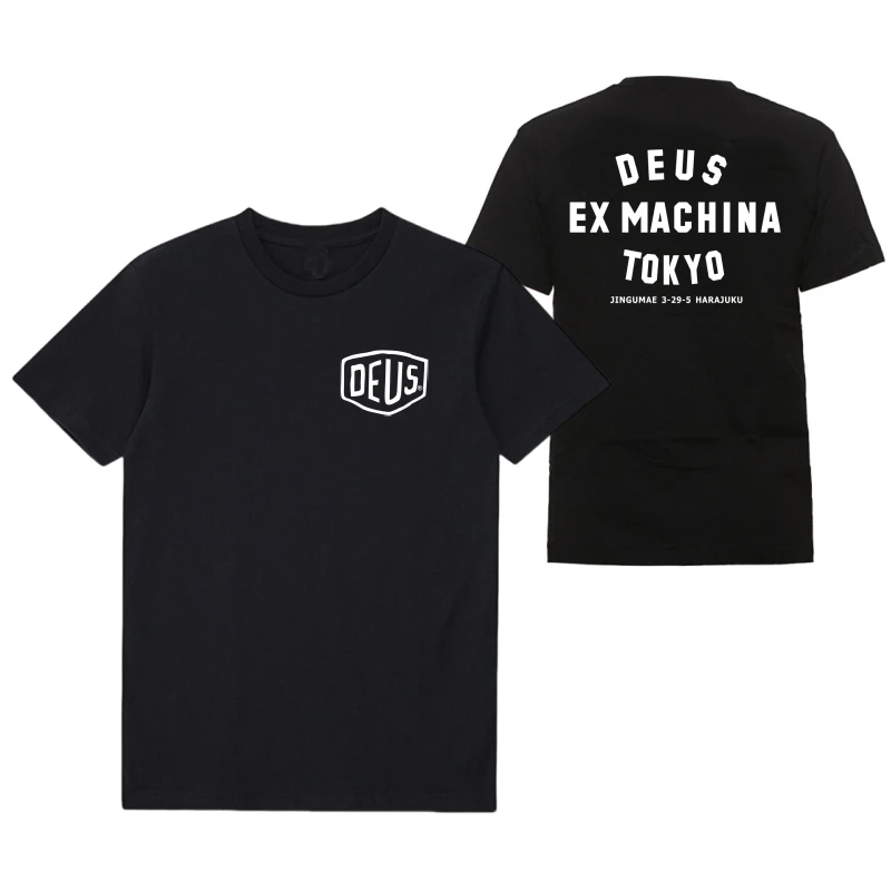 Футболка DEUS EX MACHINA с принтом для мужчин и женщин хлопковая тенниска круглым