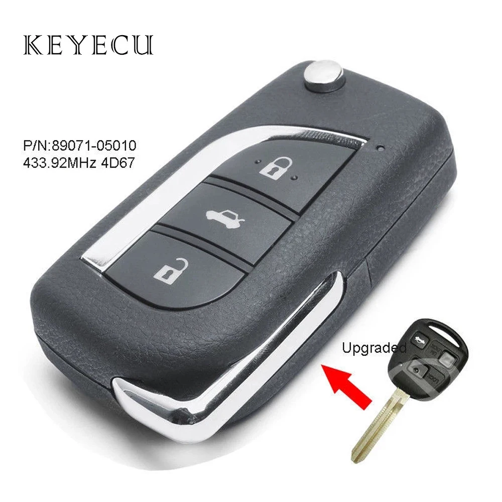 

Keyecu Upgraded Remote Key Fob 433.92MHz 4D67 Chip for Toyota Avensis 2003-2008 FCC: 89071-05010