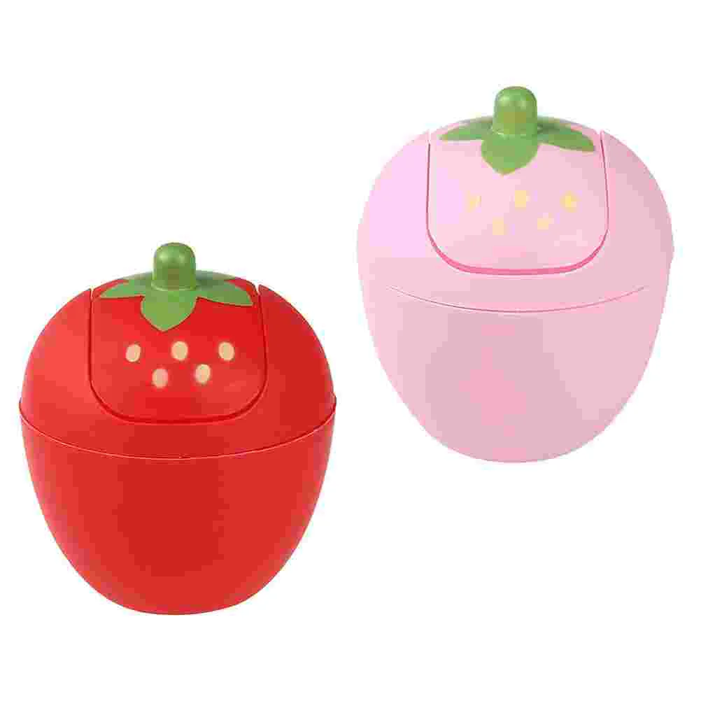 

Can Trash Garbage Bin Desktop Mini Waste Strawberry Storagedesk Cute Table Kitchen Basket Lid Container Swingcans Case