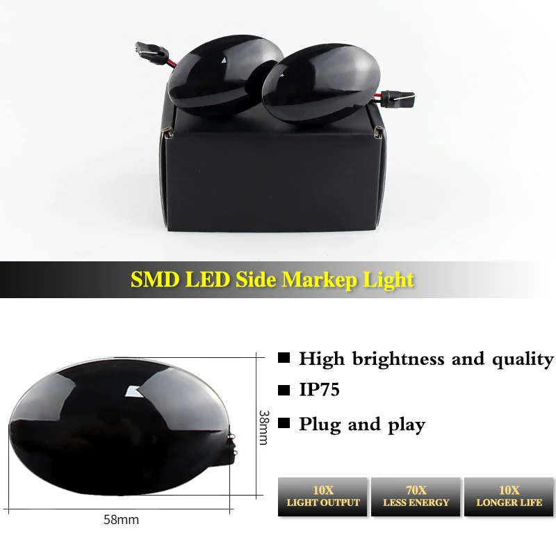 2 шт. плавный светодиодный динамический боковой габаритный фонарь для Ford Fiesta III IV