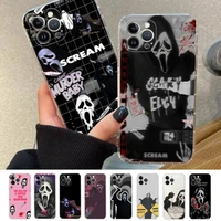 ghostface horror scream art pattern phone case silicone soft for iphone 14 13 12 11 pro mini xs max 8 7 6 plus x xs xr cover
