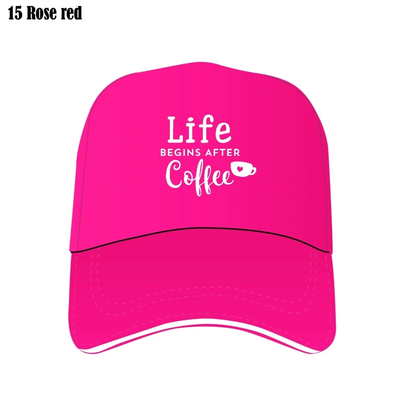 

Women Custom Hat Life Begins After Coffee Print Bill Hats Women Mesh Outdoor Flat Brim Bill Hats Ladies Causal Cap Caps