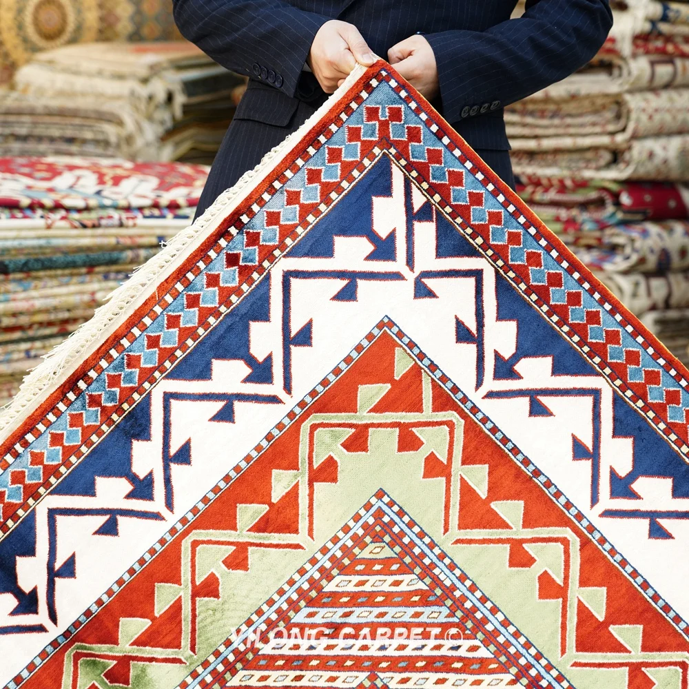 152x244cm Handmade Silk Tribal Rug Home Office Kid Friendly Indoor Carpet (BL081)