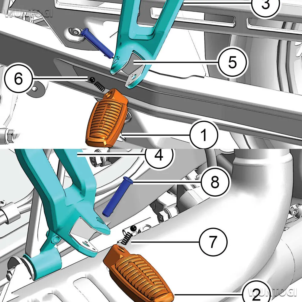 Подставки для ног мотоцикла 2022 2023 пассажирские подножки с боковыми опорами