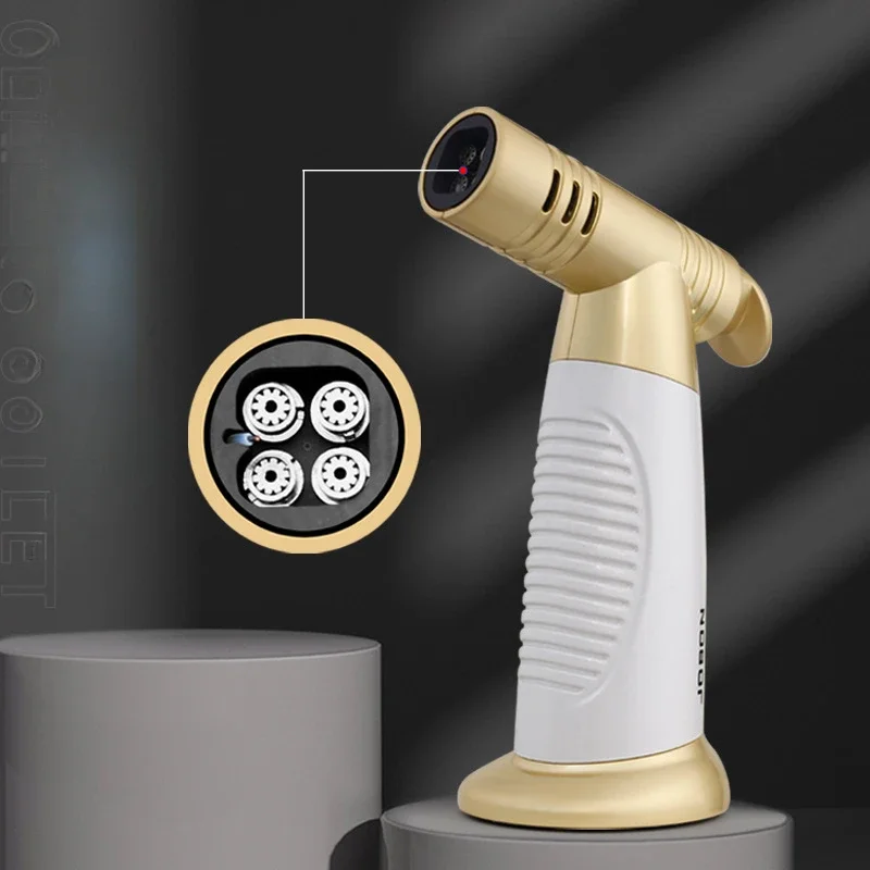 Металлическая ветрозащитная четырехструйная Бутановая газовая зажигалка Jobon с