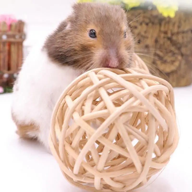 

Rabbit Toys Small Pet Hamster Chewing Toy Small Pet Cleaning Teeth Natural Wooden Ball Small Pet Molars Entertainment Toys Tools