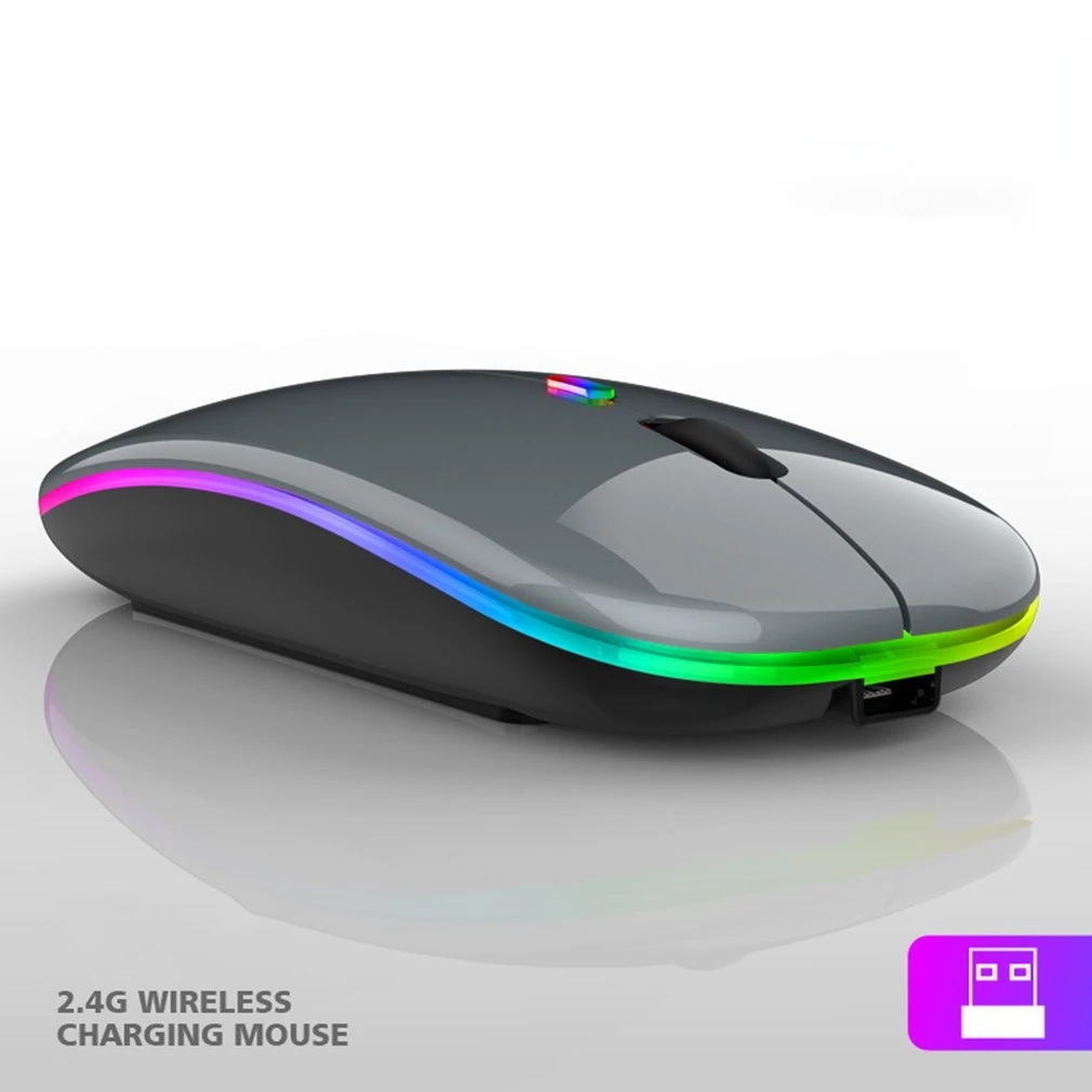 

Bluetooth-compatible Wireless With USB Rechargeable RGB Mouse For Laptop Computer PC Macbook Gaming Mouse 2.4GHz 1600DPI