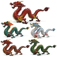simulation chinese mythological dragon animals model ornament trendy feng shui dragon statue decoration home decor kids gifts