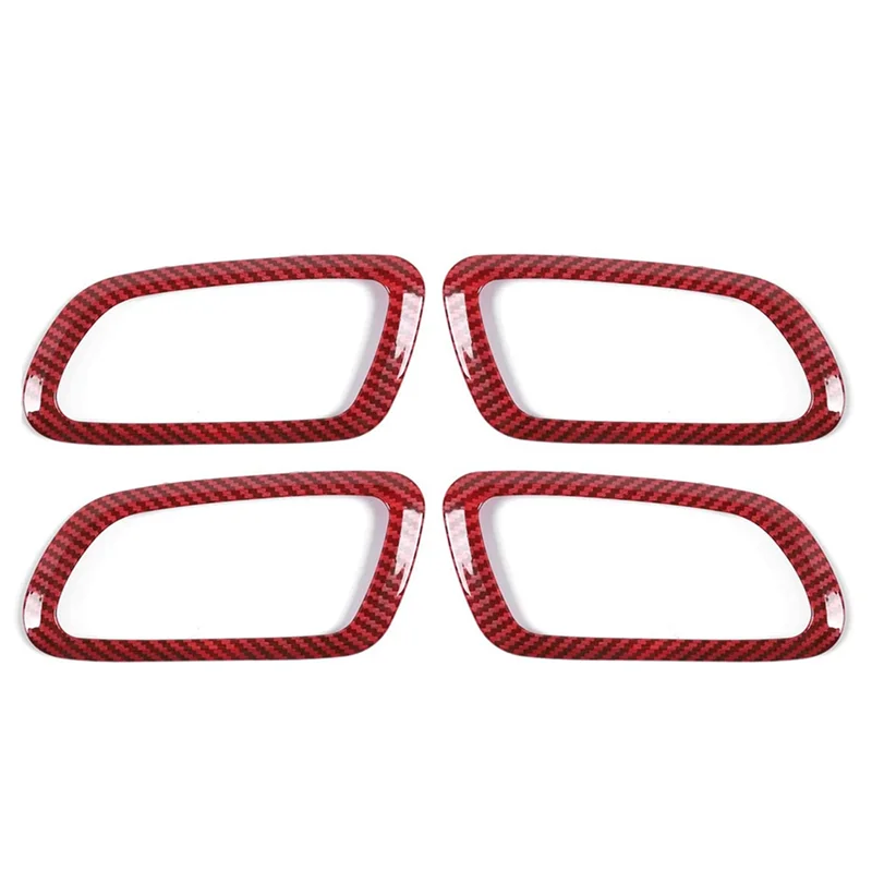 

Inner Door Handle Bowl Ring Trim Cover Decoration for Jeep Grand Cherokee 2011-2020 Accessories (ABS Red Carbon Fiber)