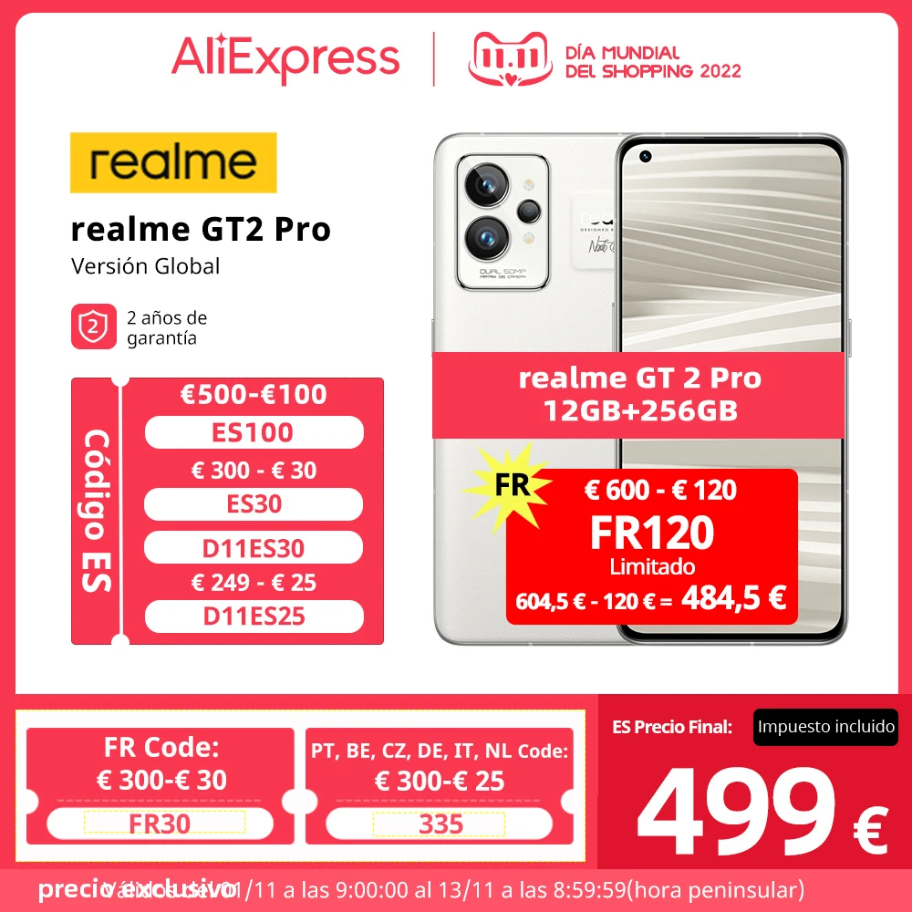 Tanie Globalna Wersja Realme GT 2 Pro 5G Telefon Komórkowy NFC Snapdragon 8 Gen1 120HZ 2K Ekran AMOLED 5000 MAh 65W ładowarka 50MP Smartphone Tanie Globalna Wersja Realme GT 2 Pro 5G Telefon Komórkowy NFC Snapdragon 8 Gen1 120HZ 2K Ekran AMOLED 5000 MAh 65W ładowarka 50MP Smartphone