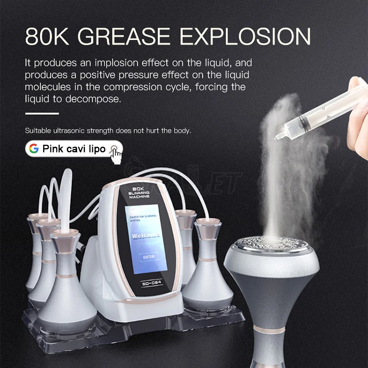 

80K ультразвуковой кавитационный вакуумный радиочастотный аппарат для ухода за кожей, лазерный аппарат для похудения и потери веса