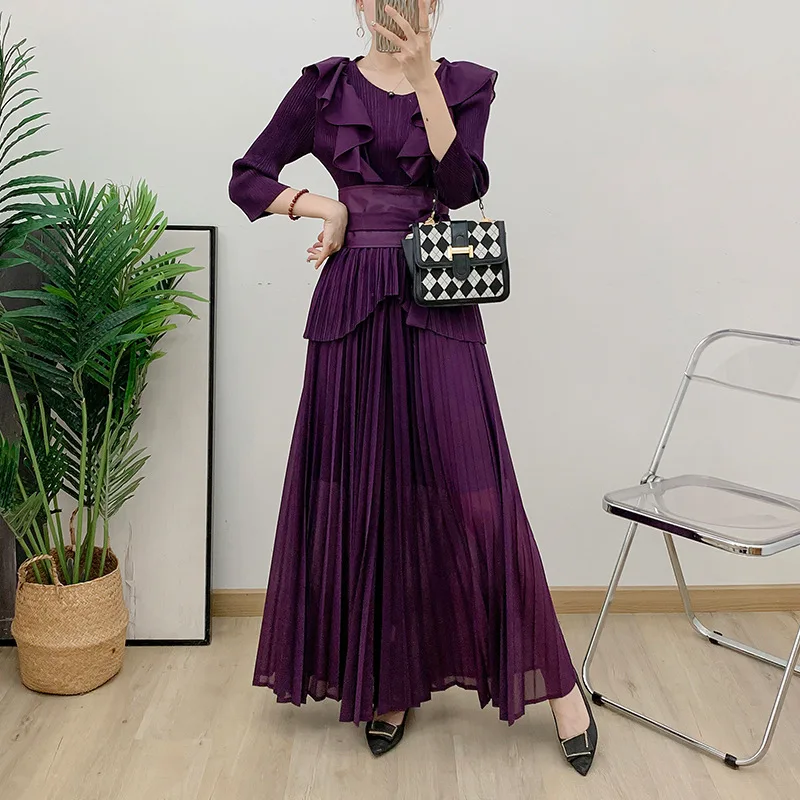 Женский комплект из двух предметов ANLAN элегантный Яркий топ с оборками на поясе и