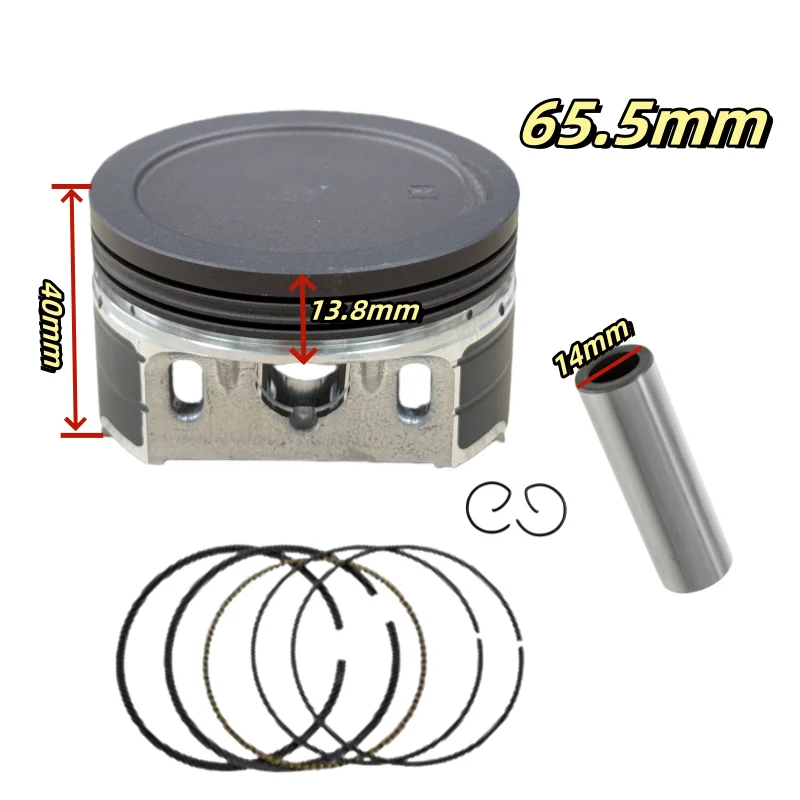 

Комплекты поршневых колец для мотоцикла 65,5 мм для TY250 KPS200 KPR200 KPT200 Lifan LF200-10P 200-10R, 14-мм штифт, 4-тактный двигатель, детали двигателя