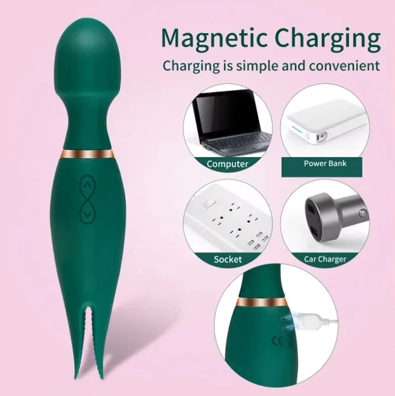 Вибраторы clitoride двойная подставка 2 в 1 женские игрушки двойной массажер баскетта