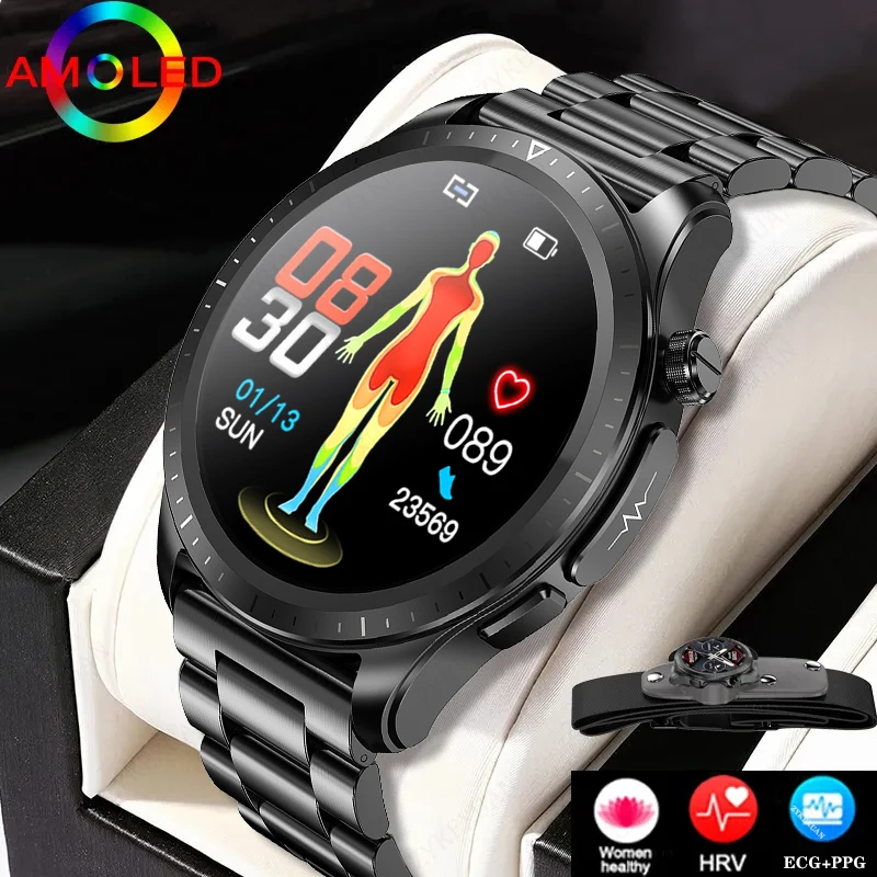 

New Blood Glucose Smart Watch ECG Monitoring Blood Pressure Body Temperature Smartwatch Men IP68 Waterproof Fitness Tracker 2023