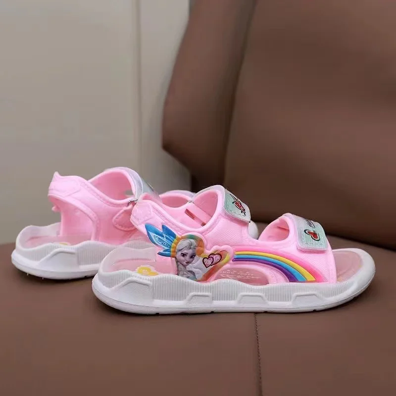 Сандалии для девочек 26-35 лет Нескользящие с мультяшным принтом Холодное сердце