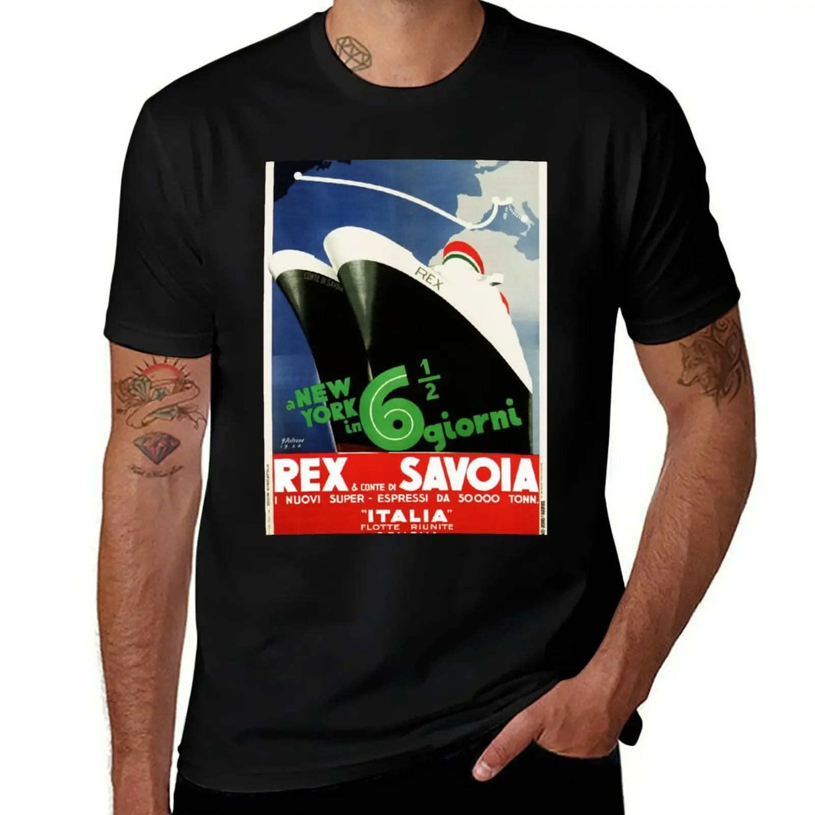 Мужская Винтажная Футболка REX &amp Conte Di SAVOIA