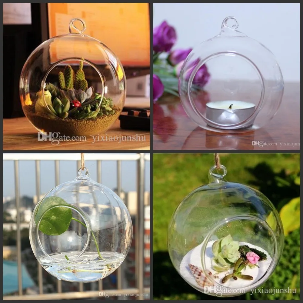 

100PCS/box Tea Light Holder/80MM Glass Air Plant Terrariums,Hanging Glass Orb Candle Holder For Wedding Candlestick/Garden Decor