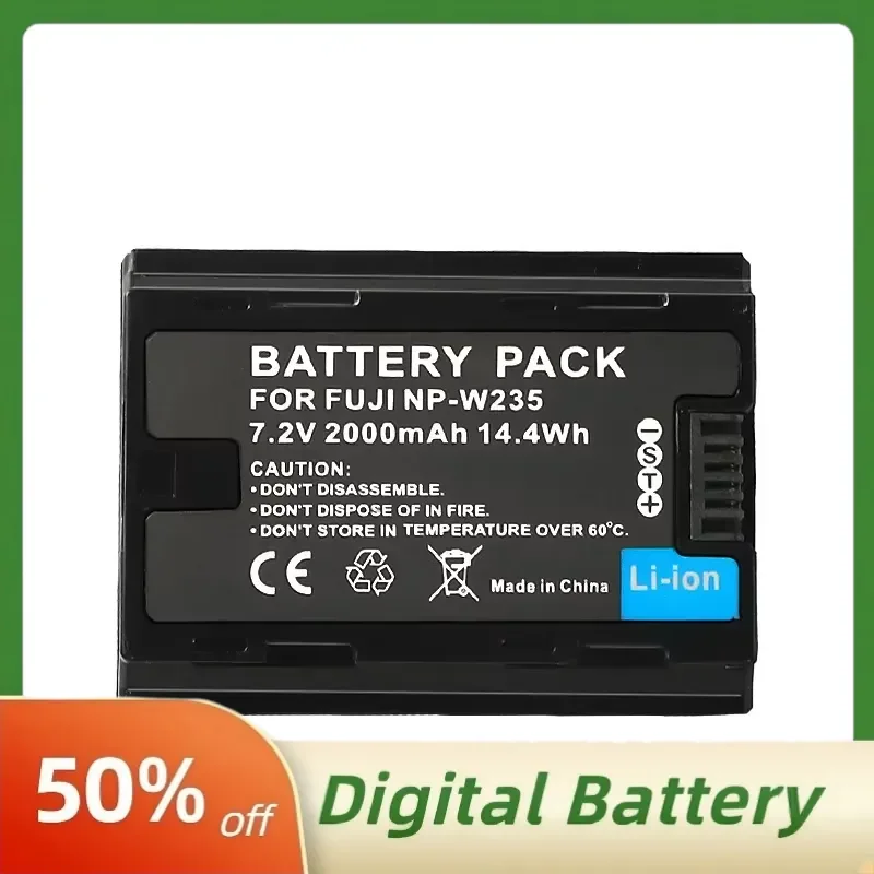 Фото Литий-ионный цифровой аккумулятор 7.2V 2000mAh NP-W235 для Fujifilm X-T4, XT4, X-T5, X-H2, XH2S, GFX 50S II, перезаряжаемые батареи №4
