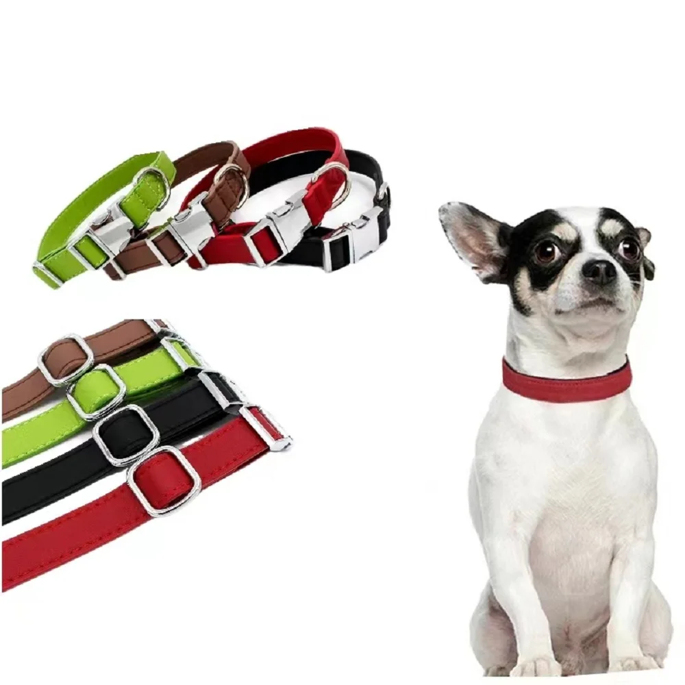 

Кожаные ошейники для собак из микрофибры с гравировкой, идентификационная табличка для маленьких, средних и больших собак, воротник, Перро, ...