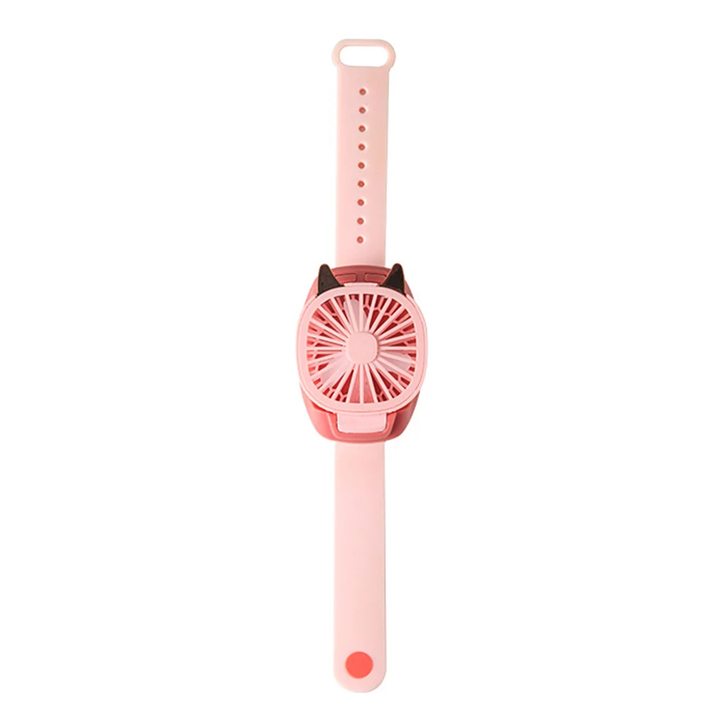 

Cooling Fan USB Rechargeable Watch Fan Adjustable Portable Air Cooler with Colorful Light, Gray