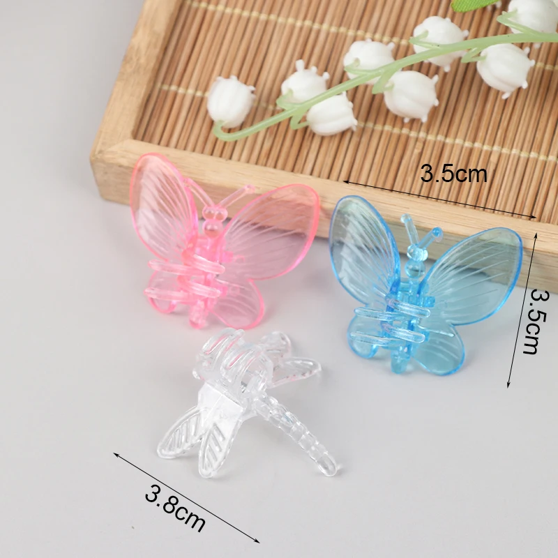 

6Ps Orchid Clips Plastic Garden Plant Dragonfly Butterfly Clamps For Support Flower Plant Vine Decoration Ornamental Clips Mixed