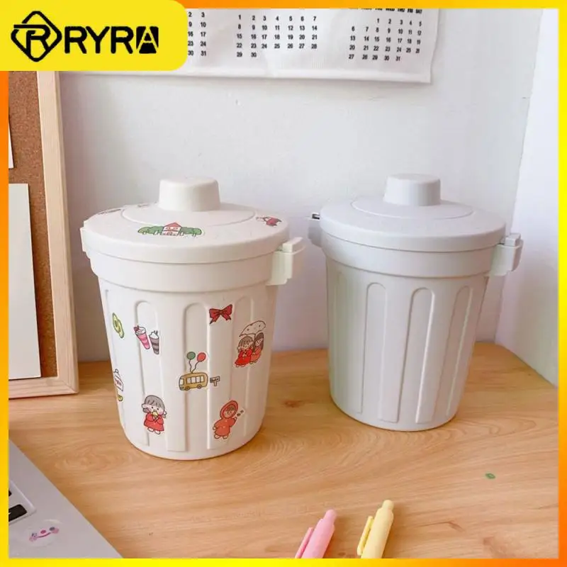 

Creative Storage Box Light Gray/beige Trash Can Net Red Waste Bin Mini Kitchen Accessories Bedroom Garbage Can 10x18x15.2cm Cute