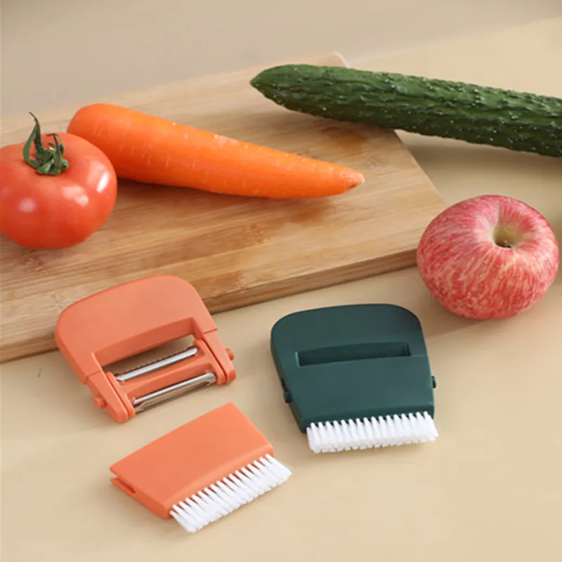

Пластиковая нержавеющая сталь кухонная бытовая Овощечистка для фруктов 2 в 1 искусственная многофункциональная Овощечистка кухонный инстр...