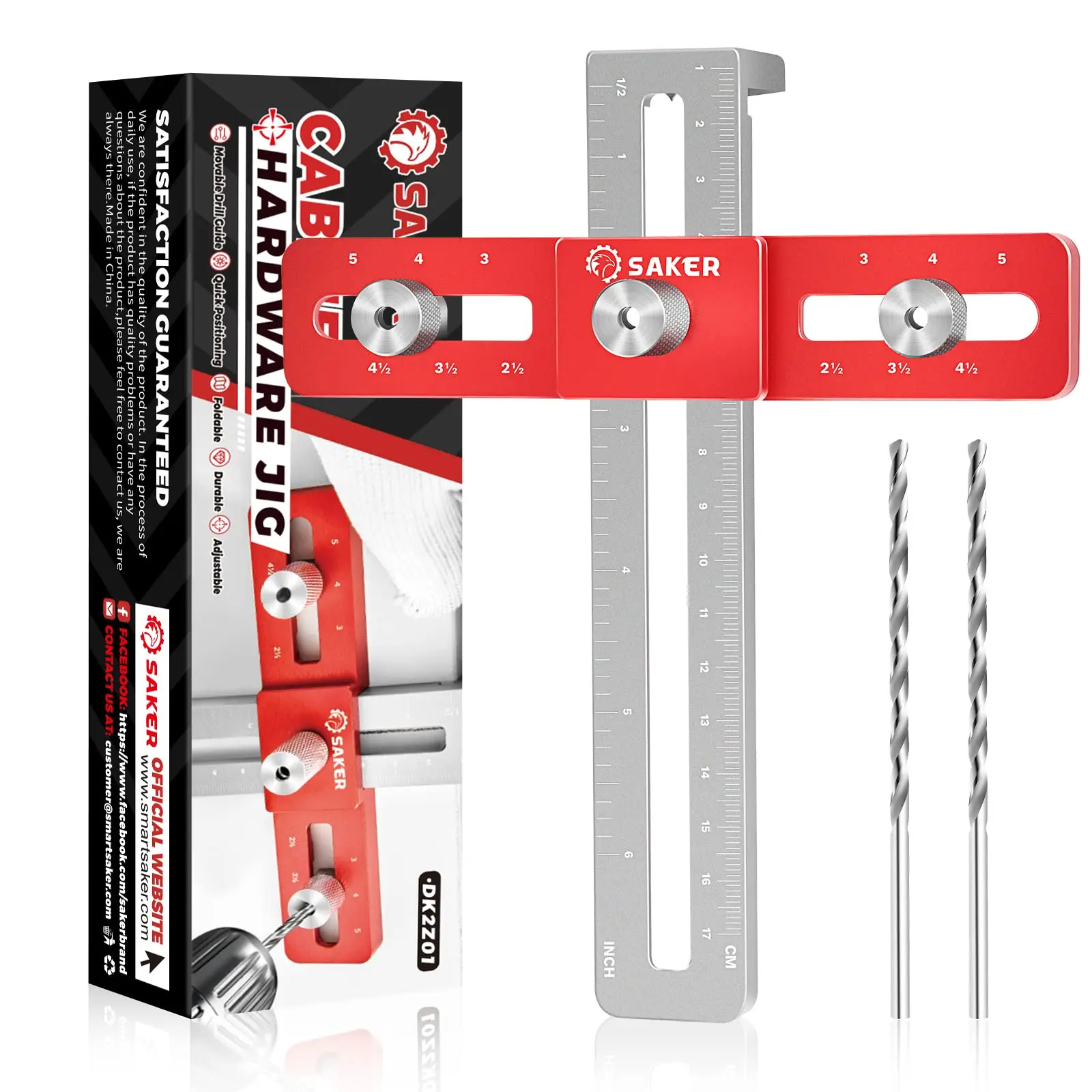 

Cabinet Hardware Doweling Jig Aluminum Alloy 6061 Furniture Hole Puncher Drill Guide Locator for Builders Woodworkers Tools