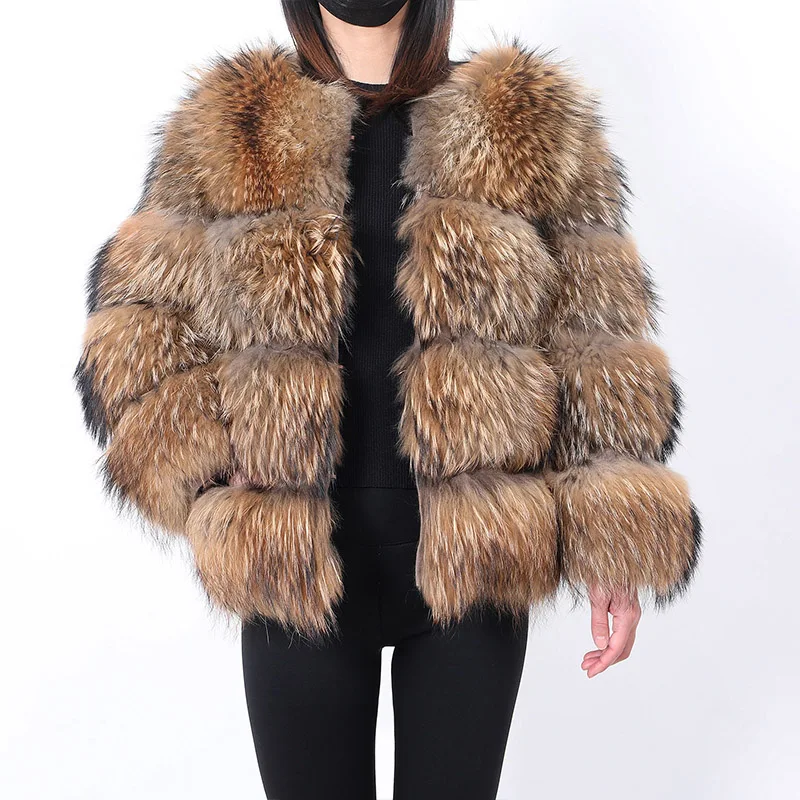 MAOMAOKONG 2022 Natural Real Fur Coat Raccoon Fur Jackets Super Hot Women's Winter Luxury Large Size Female Clothing Vests