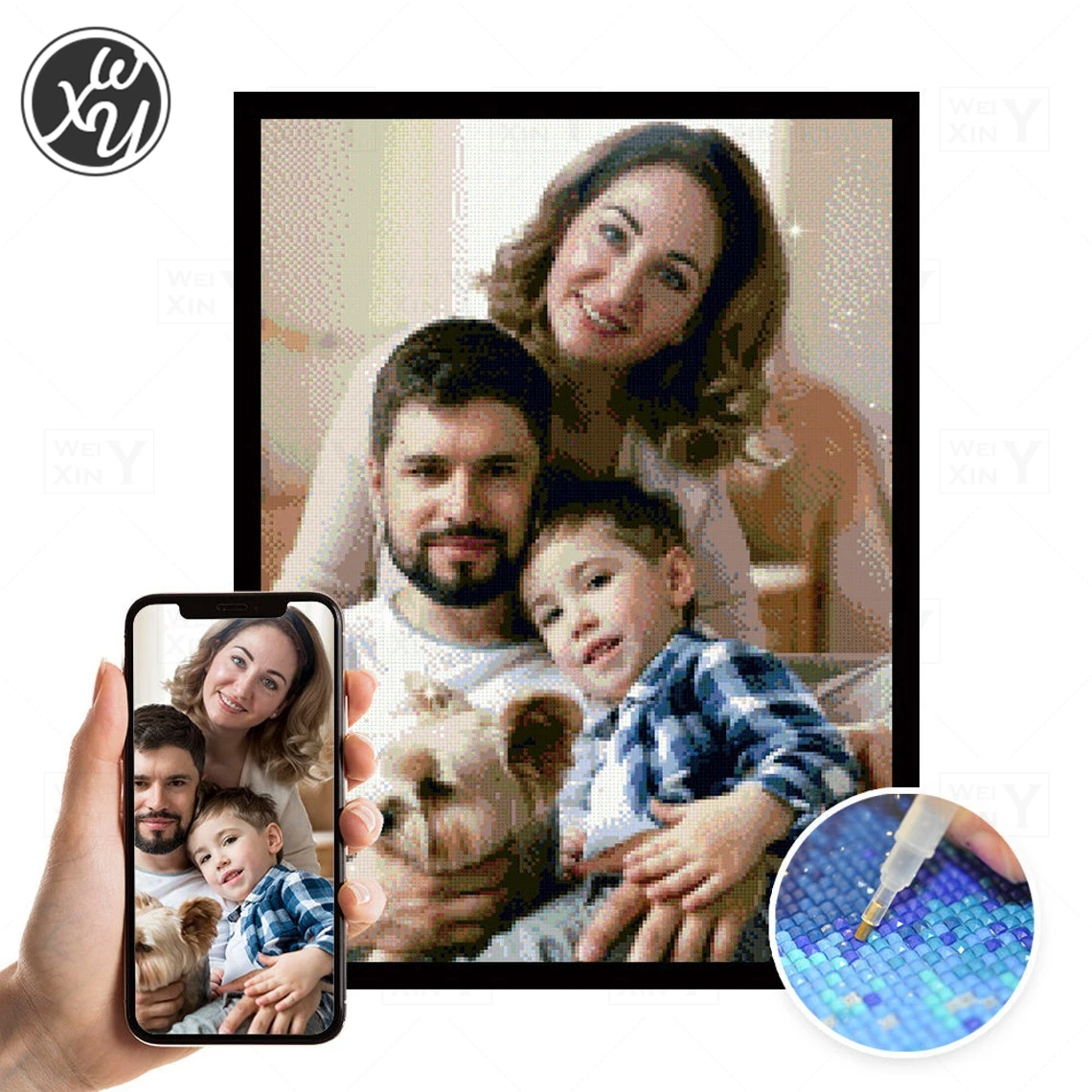 Алмазная живопись WEIWEI для взрослых Набор вышивки крестиком 5D портрет на заказ