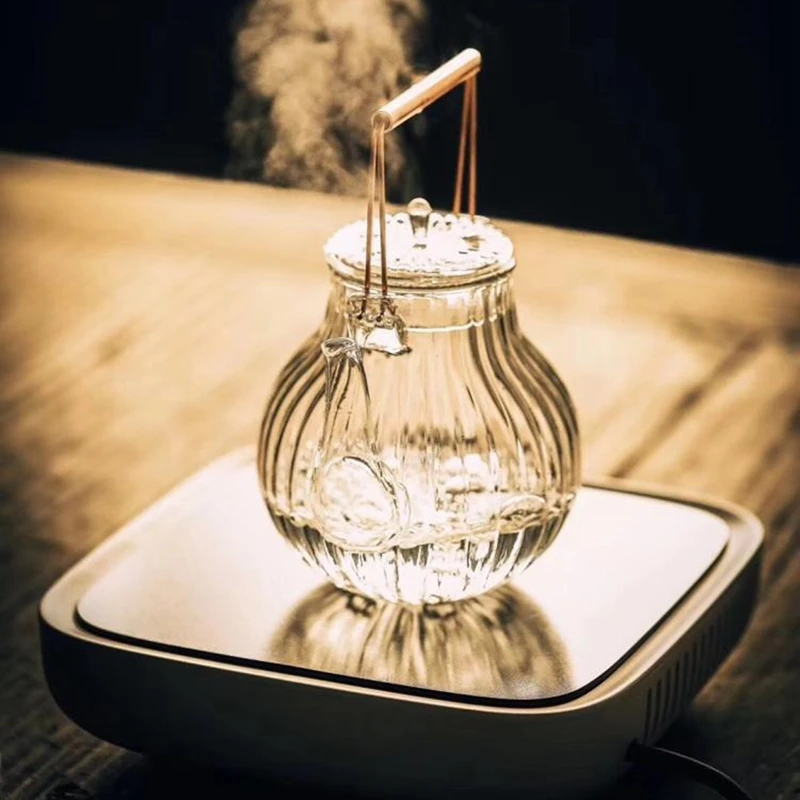 

Large-Capacity Glass Teapot Handmade Craft High Temperature Resistant Glass Pot for Scented Tea Office and Home Kitchen