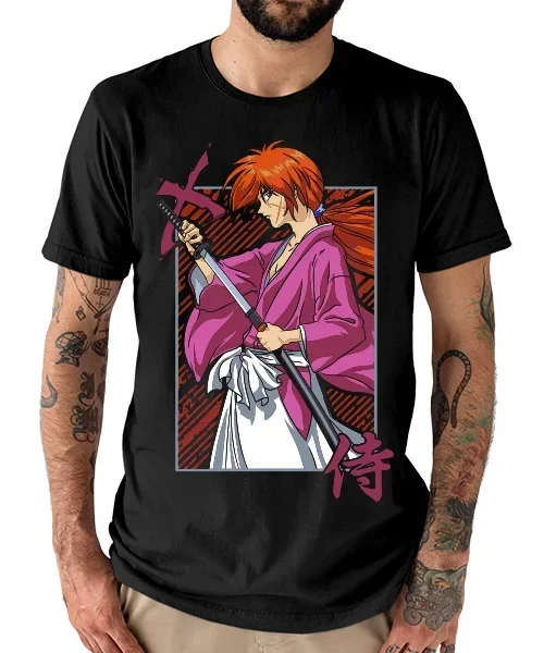 Хлопковая аниме-футболка унисекс Самурай х: руруруни Кеншин