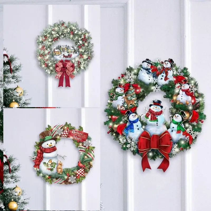 

Christmas Wreath Santa Claus Garland Wreath Christmas Artificial Hang Wreath Decorations For Wall Bedroom Decor Mantle Living