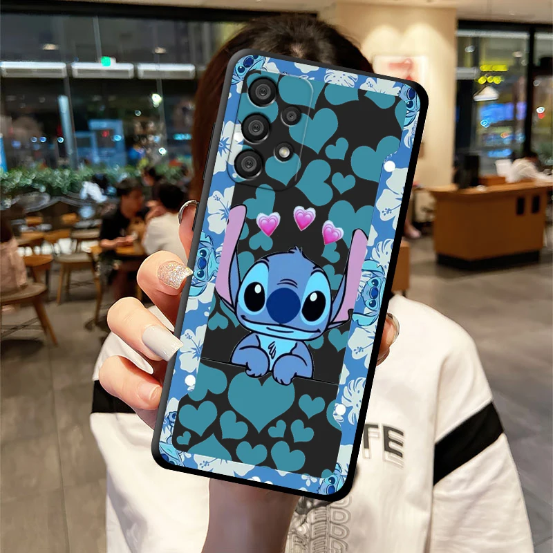 

Disney Cartoon Disney Stitch Phone Case For Samsung A72 A71 A53 A52 A51 A31 A42 A32 A23 A22 A21S A13 A12 A03 A02 Black Cover