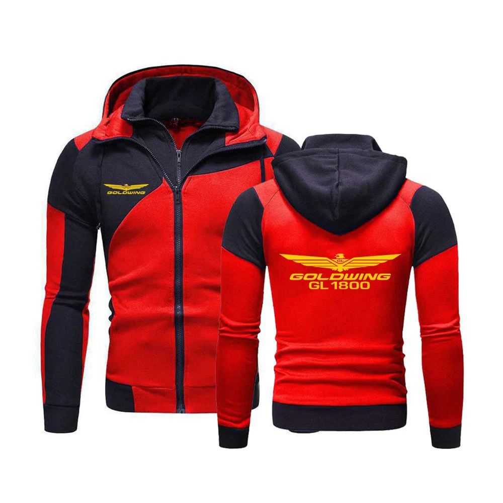 

2022 GOLDWING GL1800 Mens Spring And Autumn Zipper Cotton Sweatshirts Jackets Fleece Hoodies Harajuku Zip Up Clothing Coats