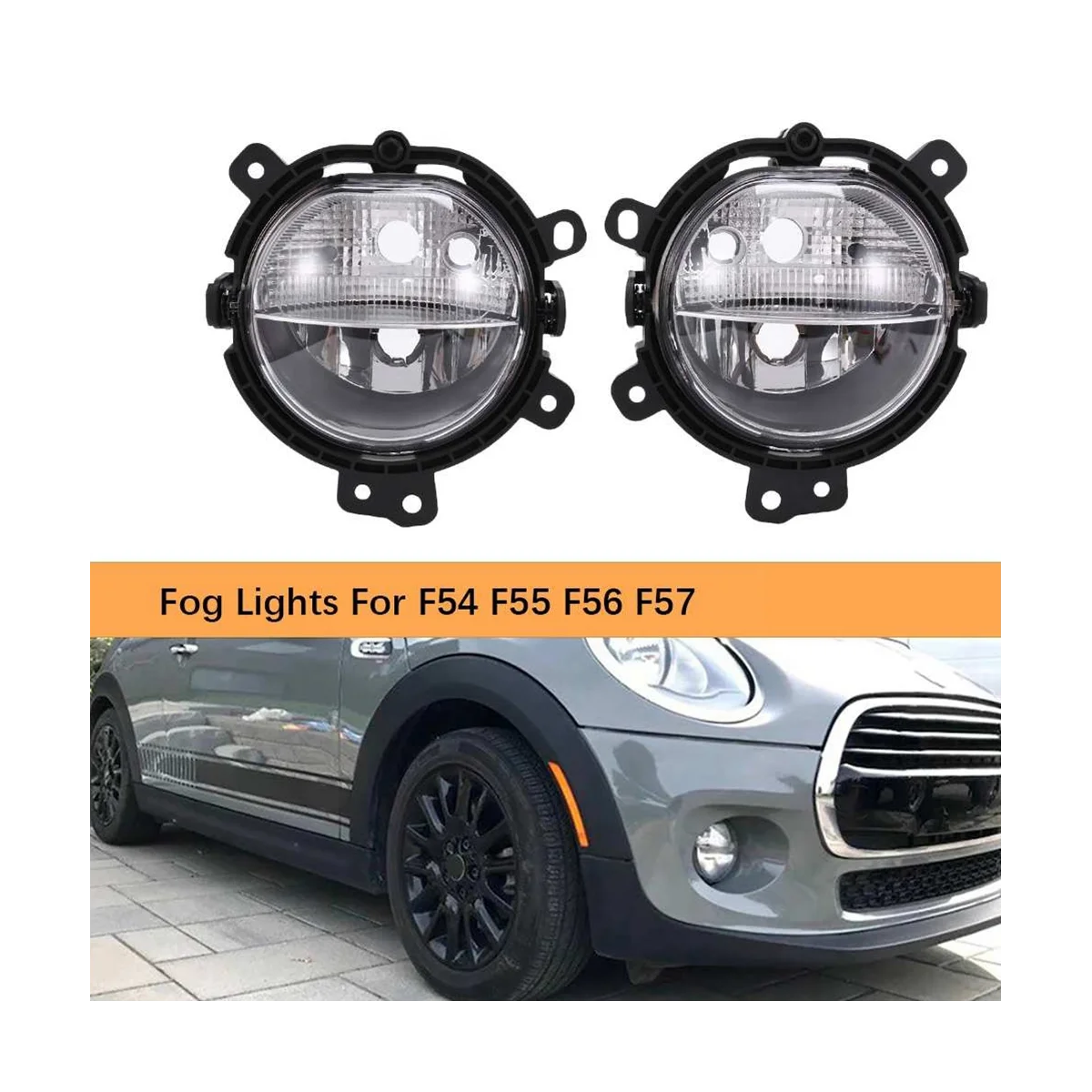 

Front Bumper Fog Light Parking Light(Without Bulb) Car for BMW Mini Cooper Convertible F57 14-18 63177298331 63177298332
