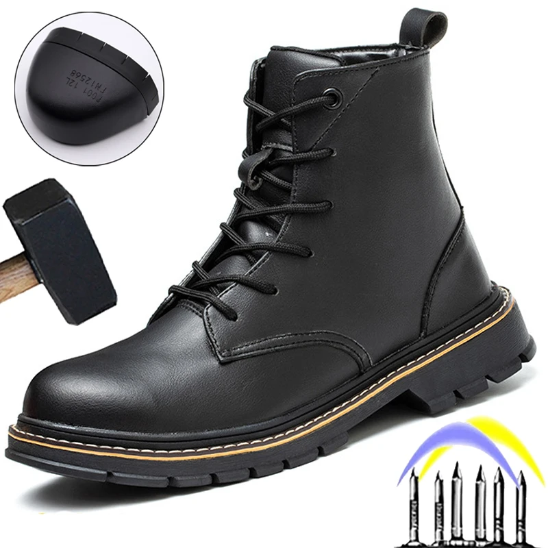 2022 кожаные рабочие защитные ботинки мужская обувь со стальным носком