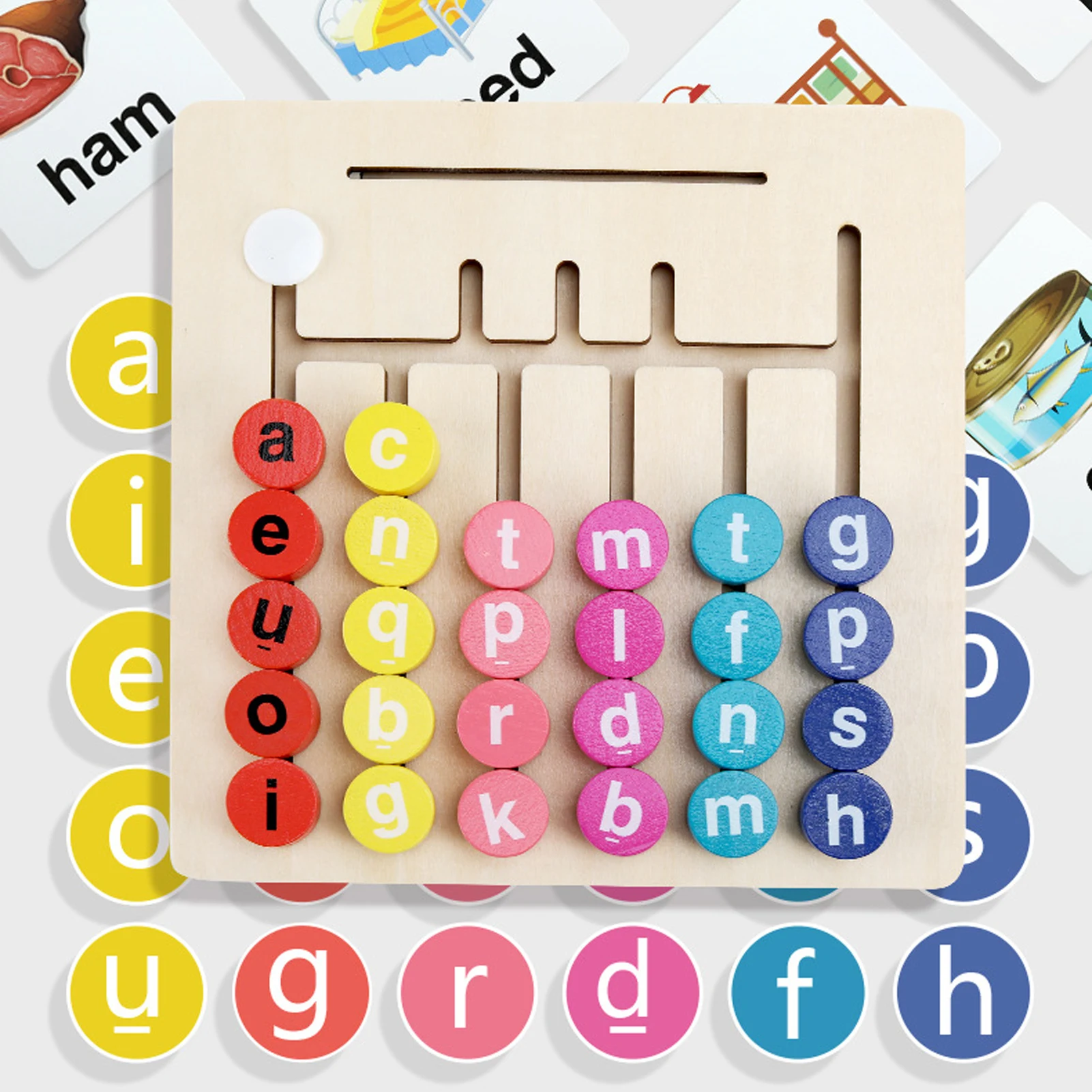 Деревянные блоки для чтения Монтессори лабиринт правописания и зрительных слов