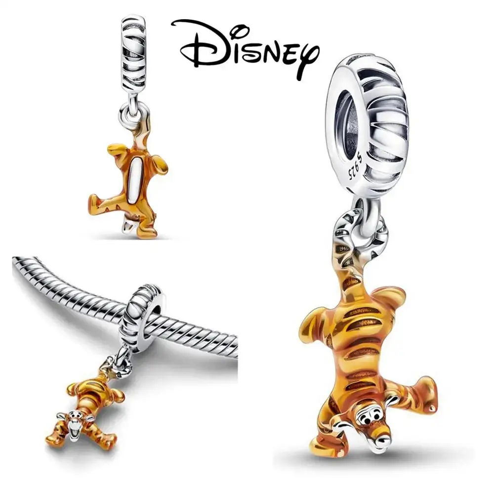 Розовые бусины Disney из стерлингового серебра 925 пробы с тортом на день рождения