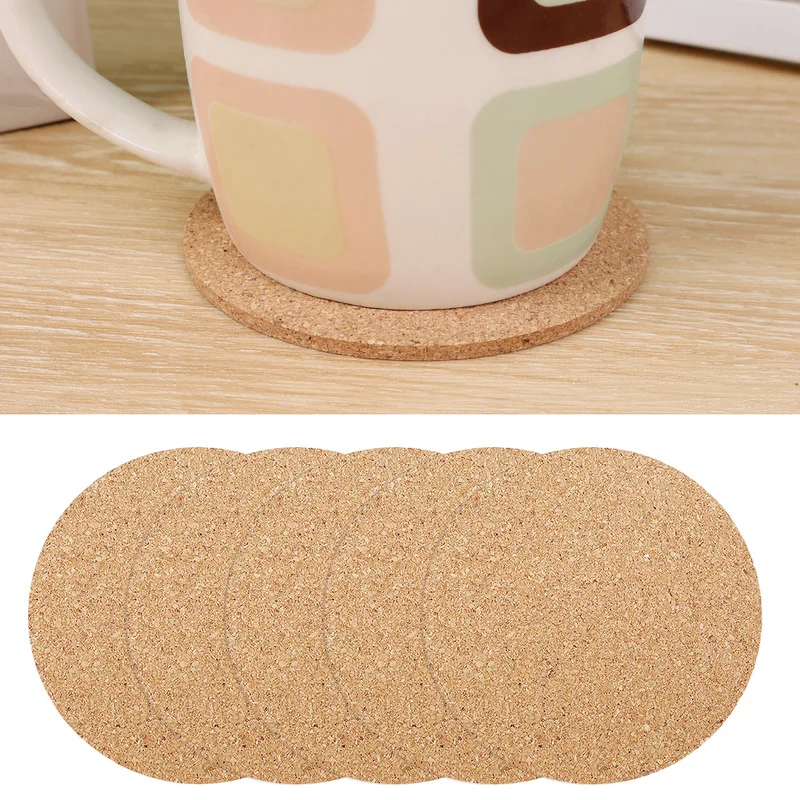 

10Pcs Handy Round Shape Dia 9cm Plain Natural Cork Coasters Wine Drink Coffee Tea Cup Mats Table Pad For Home Office Kitchen