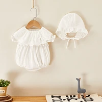 2022 summer new baby girl jacquard lace romper baby cotton jumpsuit
