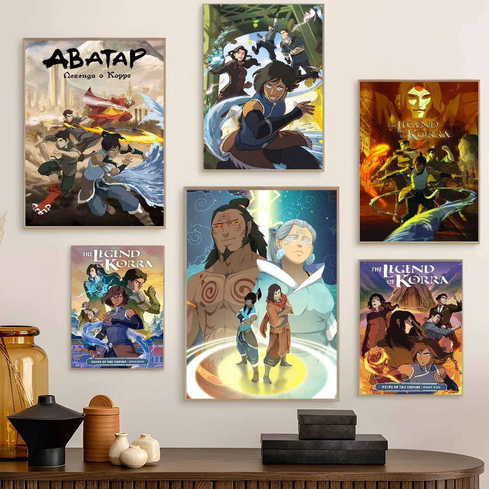 Cartoon Avatar The Legend Korra Whitepaper Poster Waterproof Paper Sticker Coffee House Bar Aesthetic Art Wall Painting